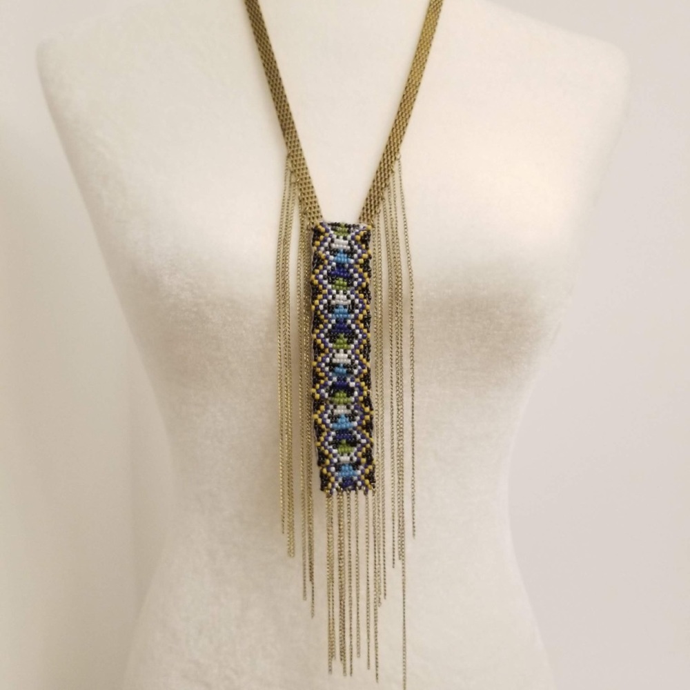 MACY'S Beaded Long Chain Necklace